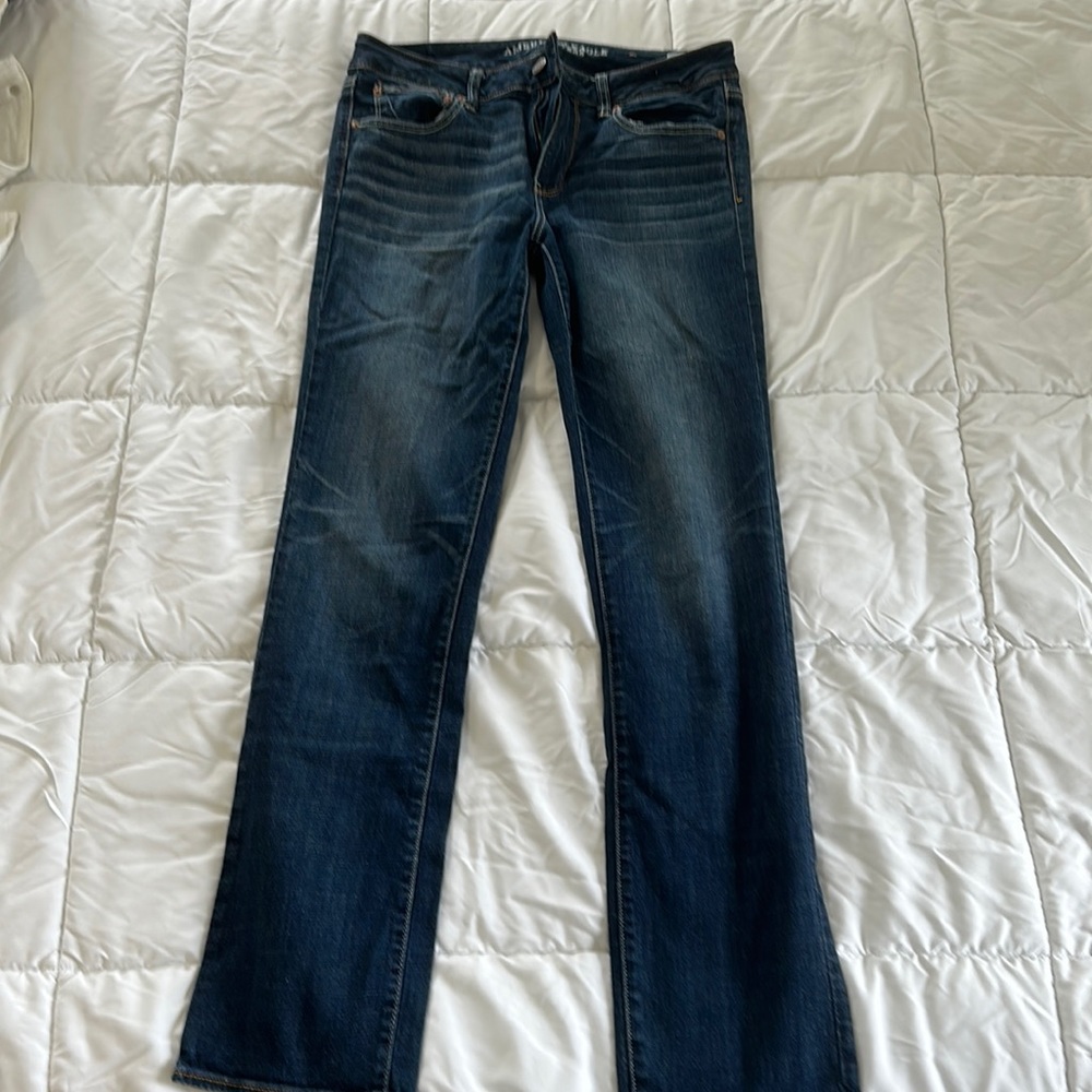 American Eagle straight cut super stretch jeans Size 12 long